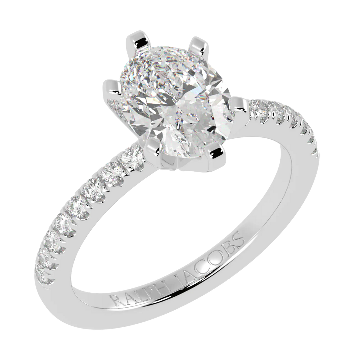 Nikki Accent – Platinum 950 – Oval-Cut Setting – Lab-Grown Diamonds