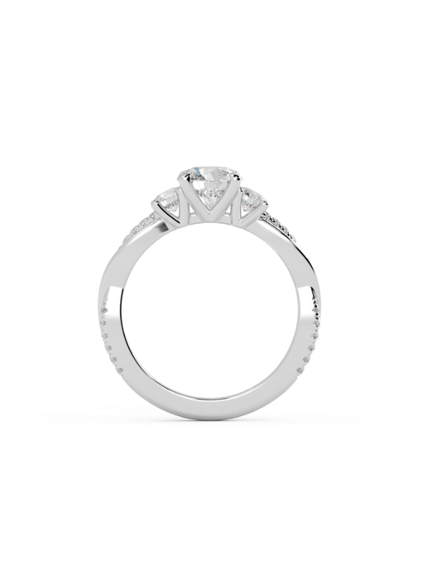 Jasmine Round Moissanite Engagement Ring