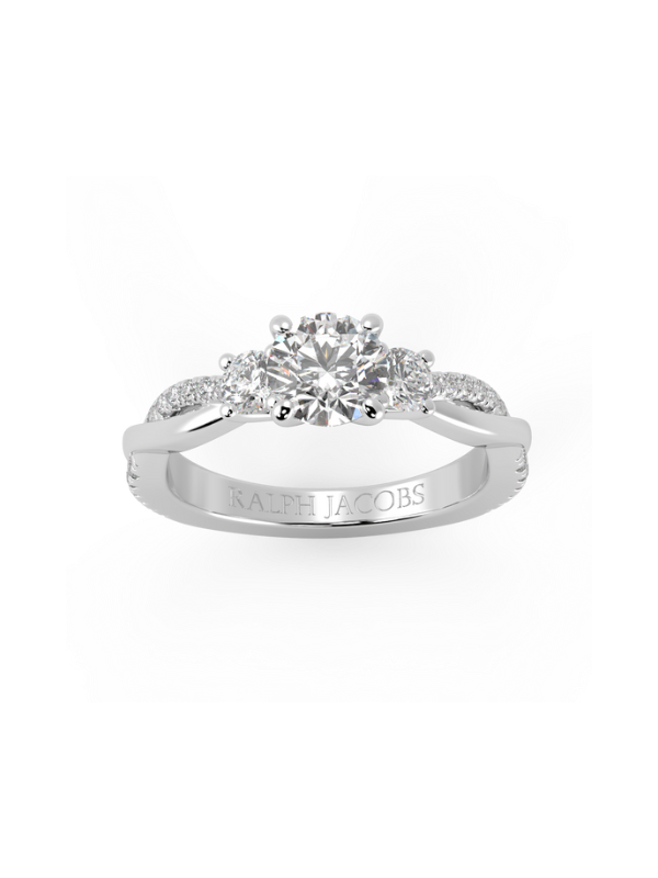 Jasmine Round Moissanite Engagement Ring