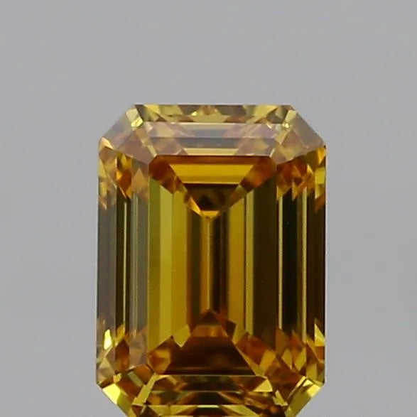 0.34ct Emerald Natural Diamond (Colour Fancy Intense Orangey Yellow, Clarity VVS1, GIA Certified)