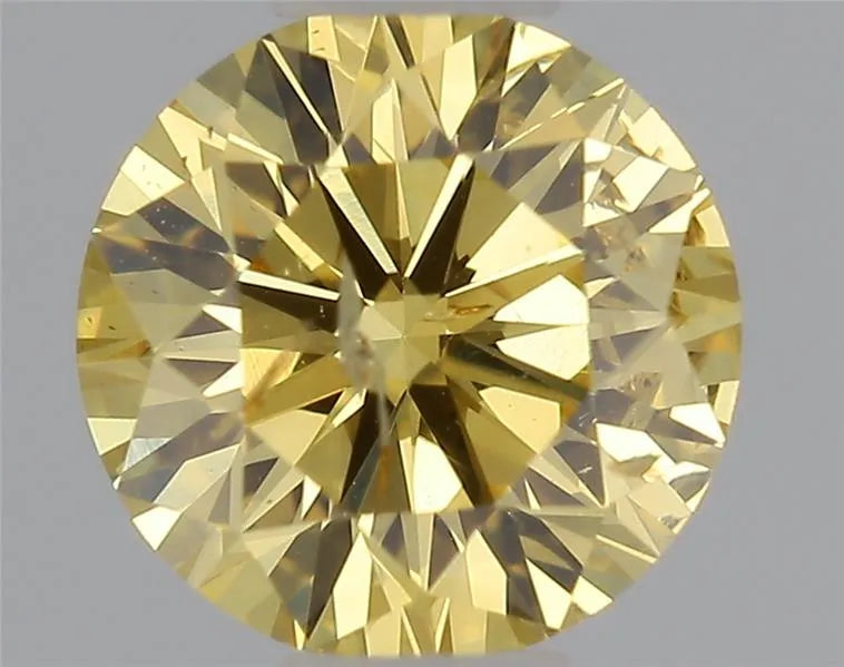 0.39ct Round Natural Diamond (Colour Fancy Intense Orangey Yellow, Clarity I1, Cut GD, GIA Certified)