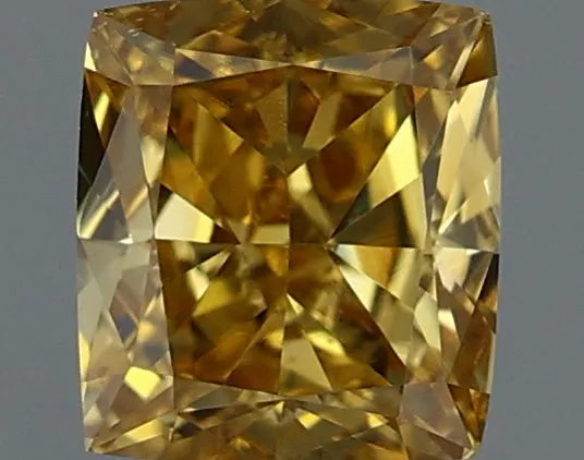 0.49ct Cushion brilliant Natural Diamond (Colour Fancy Deep Yellow, Clarity VS2, GIA Certified)