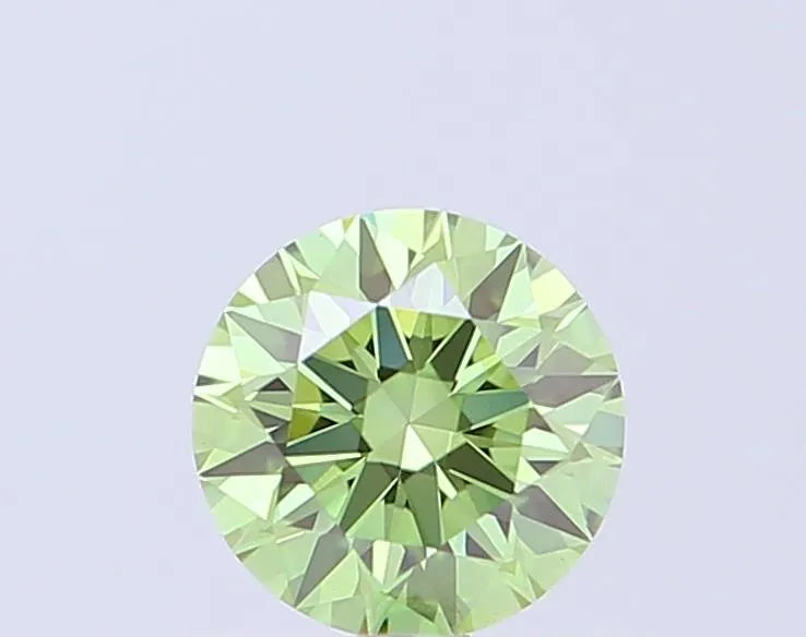 0.50ct Round Lab Grown Diamond (Colour Fancy Vivid Green, Clarity VVS2, Cut ID, IGI Certified)