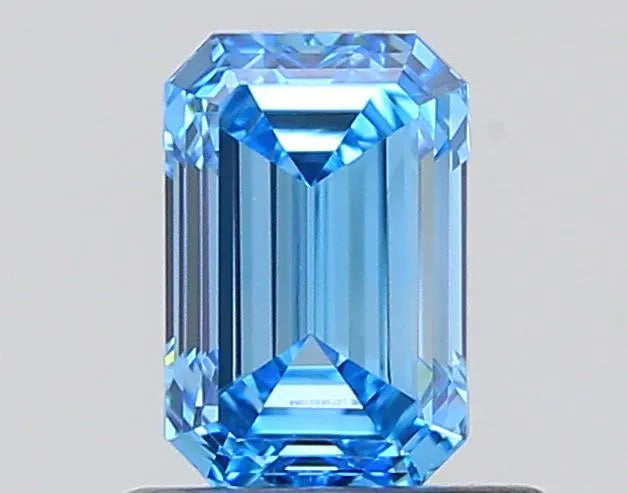 0.72ct Emerald Lab Grown Diamond (Colour Fancy Vivid Blue, Clarity VVS1, IGI Certified)