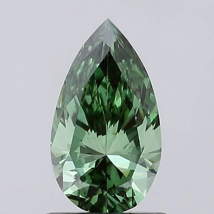 0.72ct Pear Lab Grown Diamond (Colour Fancy Vivid Green, Clarity VS1, IGI Certified)