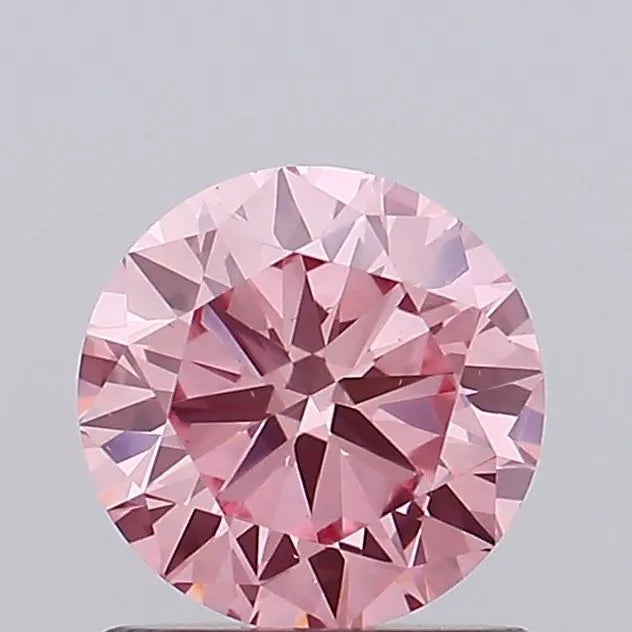 0.81ct Round Lab Grown Diamond (Colour Fancy Vivid Pink, Clarity VS1, Cut GD, IGI Certified)