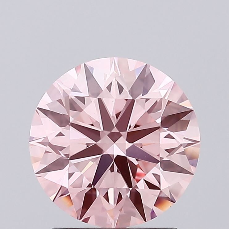 1.54 Carat Round Cut Fancy Pink