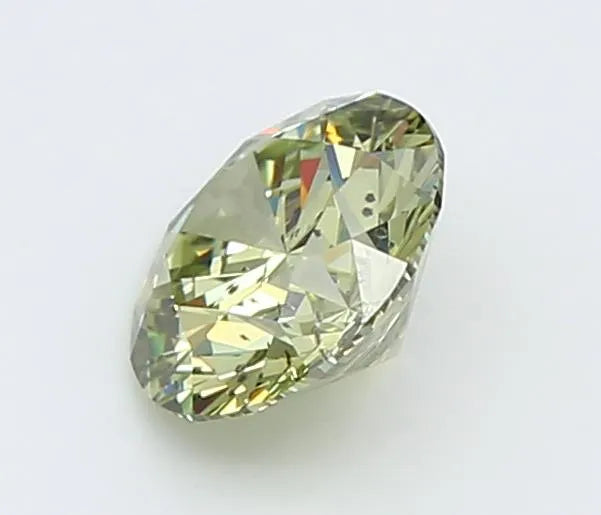 Diamant rond de 0,57 ct cultivé en laboratoire (Fancy Vivid Green, pureté SI2, taille EX, IGI)