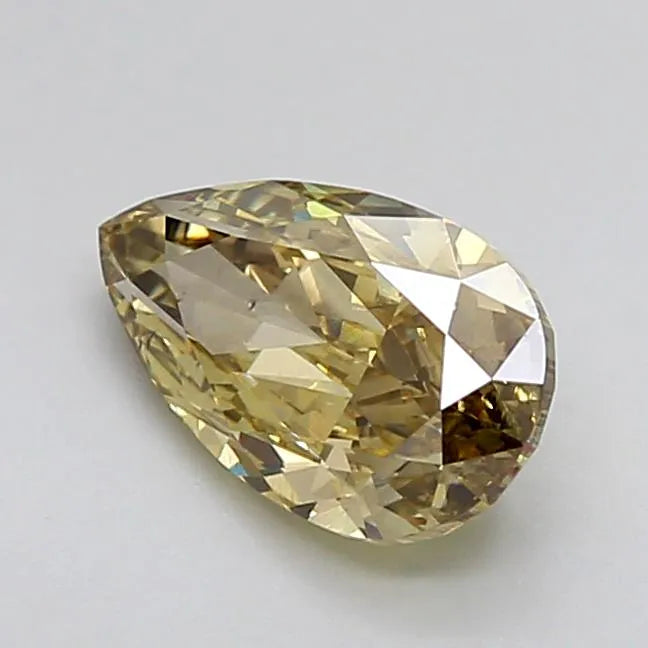 Diamant de laboratoire en forme de poire de 1,52 ct (Fancy Yellow, pureté VS2, IGI)