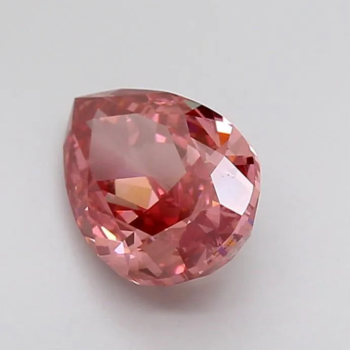 Diamant de laboratoire en forme de poire de 1,77 ct (Fancy Vivid Pink, pureté VVS2, IGI)