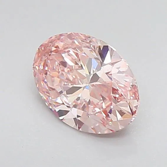 Diamant ovale de 1,33 ct cultivé en laboratoire (rose intense fantaisie, pureté VS1, IGI)