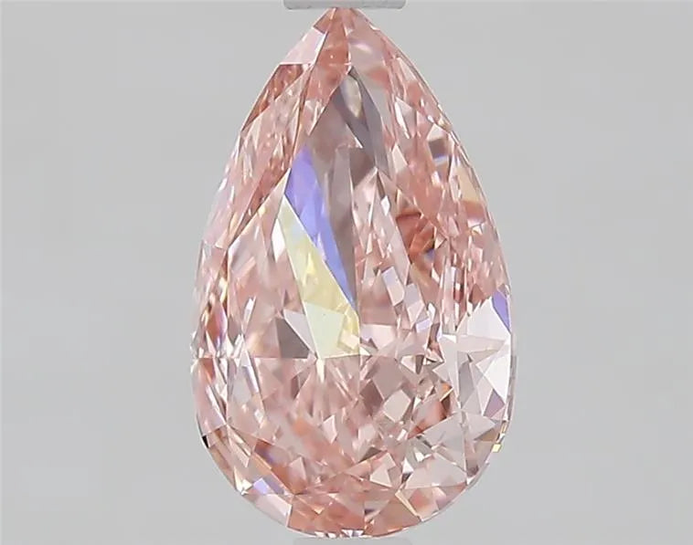 Diamant de laboratoire en forme de poire de 1,34 ct (Fancy Vivid Pink, pureté VVS2, IGI)