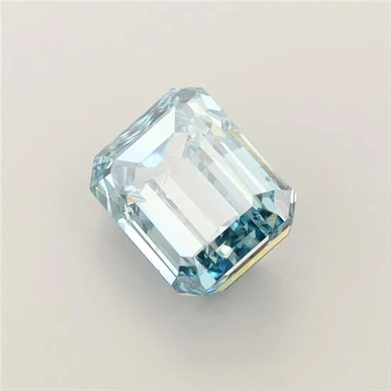 Diamant de laboratoire émeraude de 2,00 ct (bleu vert intense fantaisie, pureté SI2, IGI)