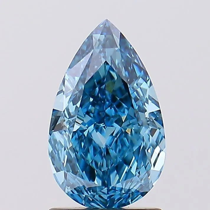 Diamant de laboratoire en forme de poire de 1,51 ct (Fancy Vivid Blue, pureté VVS1, IGI)