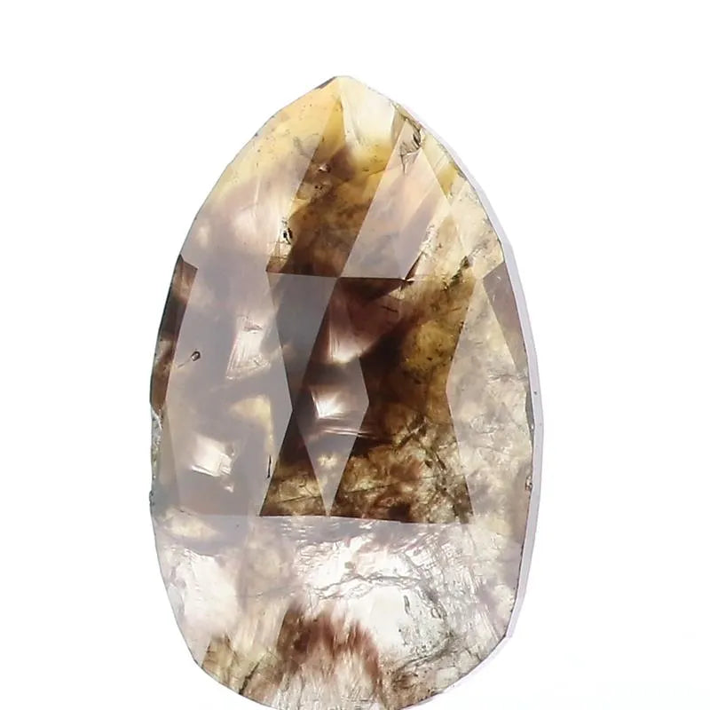 Diamant naturel en forme de poire de 1,30 ct (marron fantaisie, pureté I1, taille VG, non certifié)