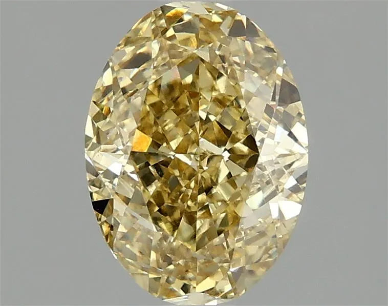 Diamant ovale de 2,08 ct cultivé en laboratoire (couleur jaune vif fantaisie, pureté VS1, certifié IGI)