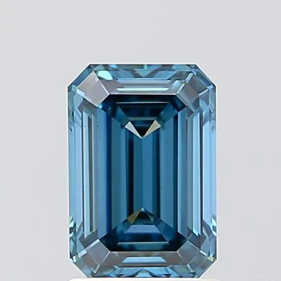 1.41ct Emerald Lab Grown Diamond (Fancy Vivid Blue, Clarity VVS1, IGI)