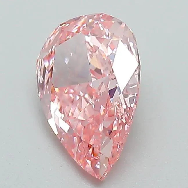 Diamant de laboratoire en forme de poire de 1,12 ct (couleur rose vif fantaisie, pureté VVS2, certifié IGI)