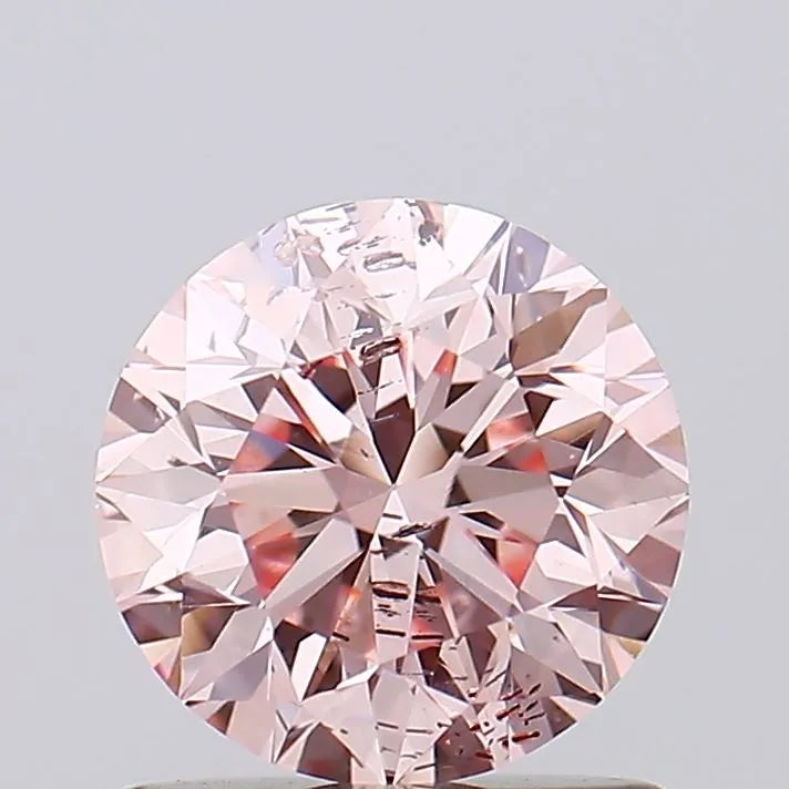 Diamant rond de 1,01 ct cultivé en laboratoire (rose intense fantaisie, pureté SI2, taille VG, IGI)