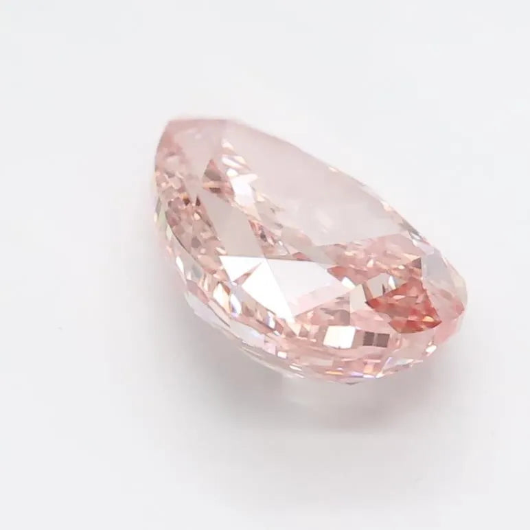 Diamant de laboratoire de 1,43 ct en forme de poire (couleur rose intense fantaisie, pureté VVS2, certifié IGI)