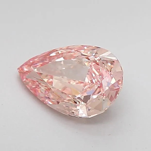 Diamant de laboratoire de 1,14 ct en forme de poire (couleur rose intense fantaisie, pureté VS1, certifié IGI)