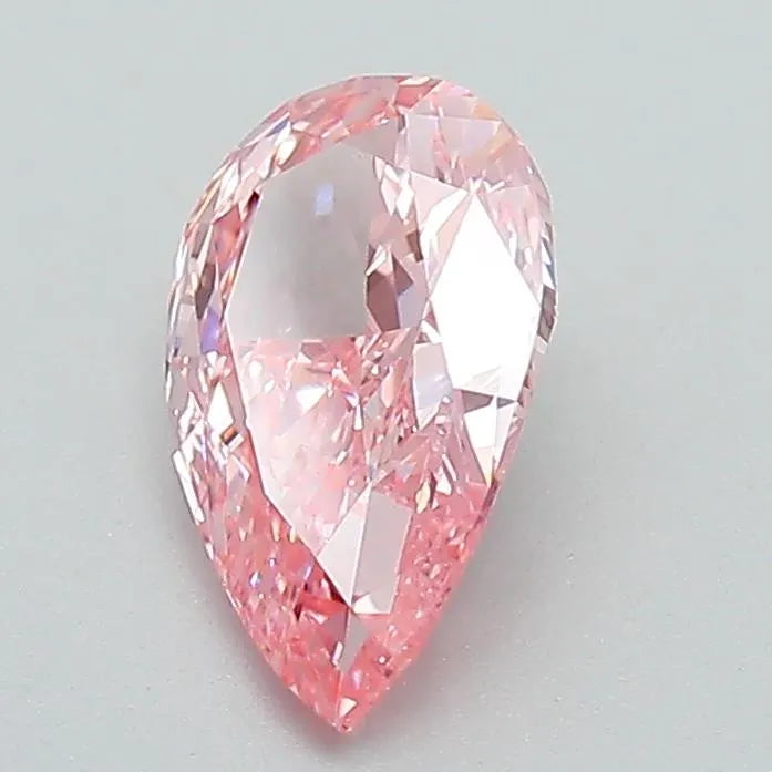 Diamant de laboratoire en forme de poire de 1,18 ct (couleur rose vif fantaisie, pureté VS1, certifié IGI)