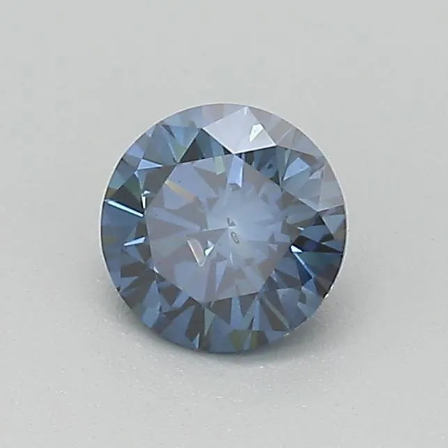 Diamant rond de 0,43 ct cultivé en laboratoire (Fancy Deep Blue, pureté I1, taille VG, IGI)