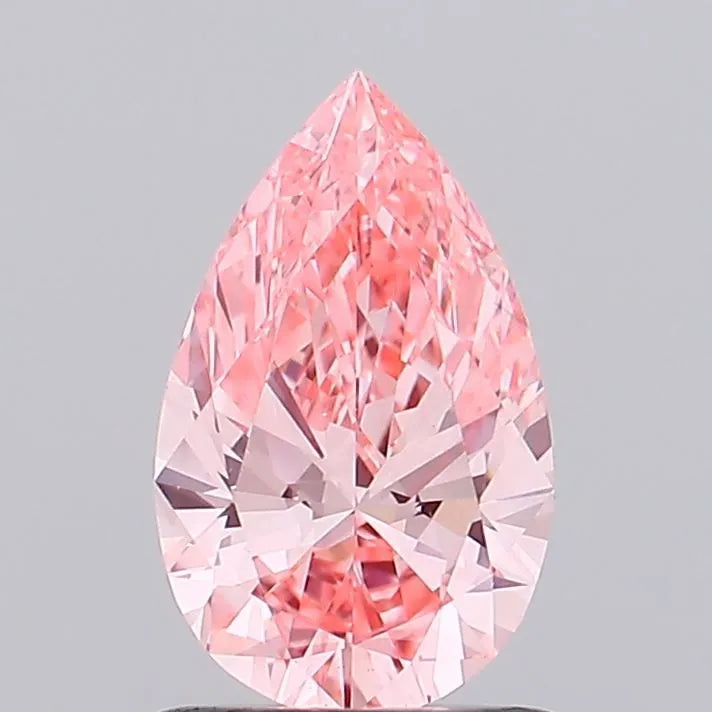 Diamant de laboratoire en forme de poire de 1,00 ct (couleur rose vif fantaisie, pureté VS1, certifié IGI)