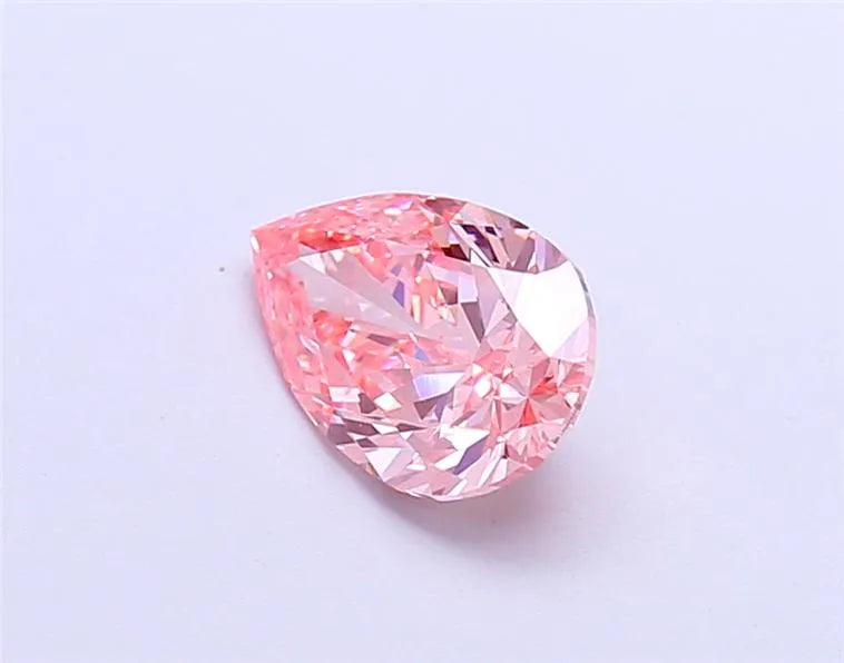 Diamant de laboratoire en forme de poire de 1,00 ct (couleur rose vif fantaisie, pureté VS2, certifié IGI)