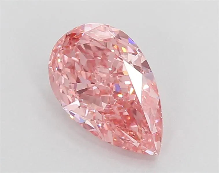 Diamant de laboratoire en forme de poire de 1,23 ct (couleur rose vif fantaisie, pureté VVS2, certifié IGI)