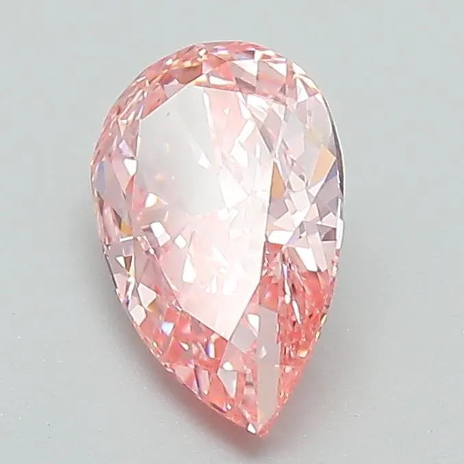 Diamant de laboratoire en forme de poire de 1,12 ct (couleur rose vif fantaisie, pureté VVS2, certifié IGI)