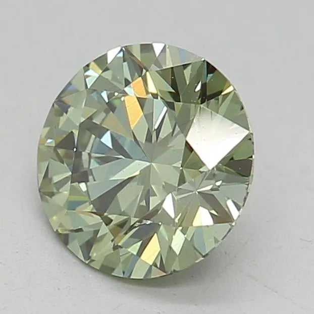 Diamant rond de 0,71 ct cultivé en laboratoire (vert vif fantaisie, clarté VS1, ID de coupe, IGI)