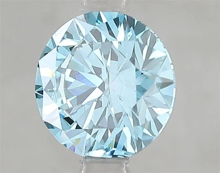 2.00ct Round Lab Grown Diamond (Fancy Vivid Blue, Clarity VS2, Cut EX, IGI)