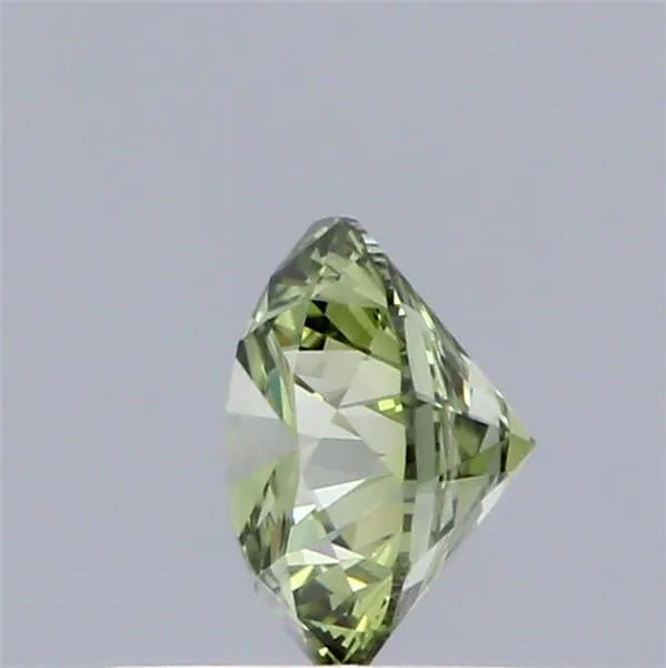 Diamant rond de 0,57 ct cultivé en laboratoire (vert intense fantaisie, pureté VVS2, taille EX, IGI)