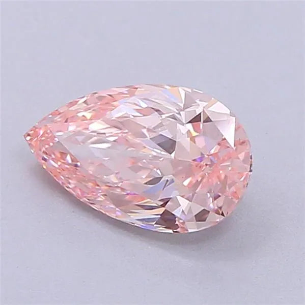 Diamant de laboratoire de 1,20 ct en forme de poire (couleur rose intense fantaisie, pureté VVS2, certifié IGI)