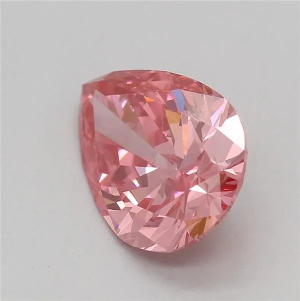 Diamant de laboratoire en forme de poire de 1,02 ct (couleur rose vif fantaisie, pureté VS1, taille EX, certifié IGI)