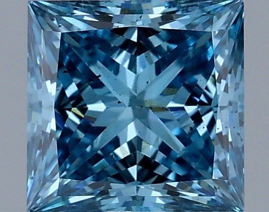 1.02 Carat Princess Cut Fancy Blue