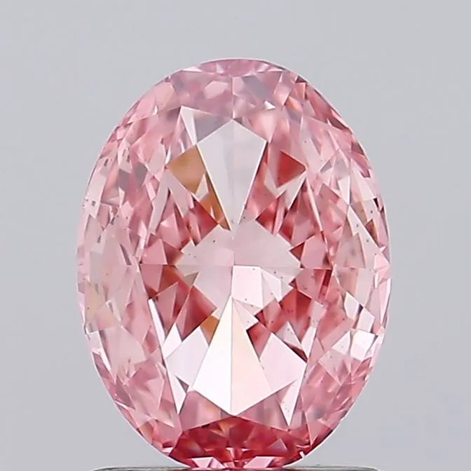 Diamant ovale de 1,30 ct cultivé en laboratoire (Fancy Vivid Pink, pureté VS1, IGI)