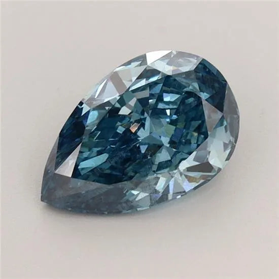 Diamant de laboratoire en forme de poire de 1,53 ct (Fancy Vivid Blue, pureté VVS2, IGI)