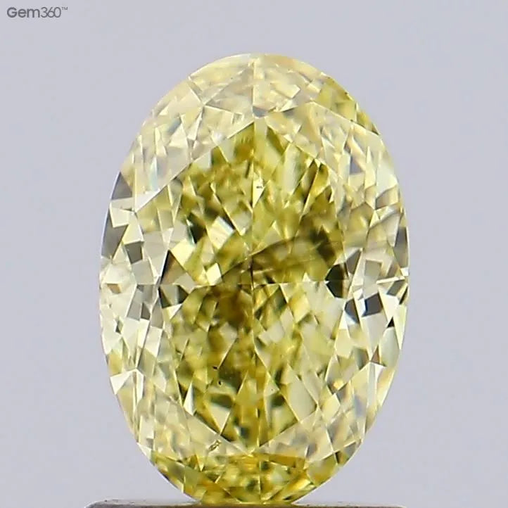 1.03ct Oval Lab Grown Diamond (Colour Fancy Intense Yellow, Clarity SI1, Cut GD, IGI Certified)
