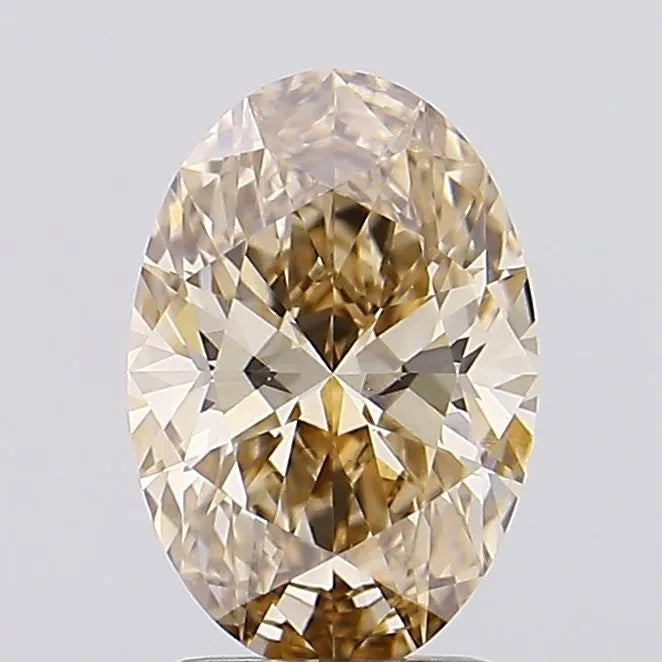 1.36ct Oval Lab Grown Diamond (Colour Fancy Yellowish Brown, Clarity VVS2, IGI Certified)