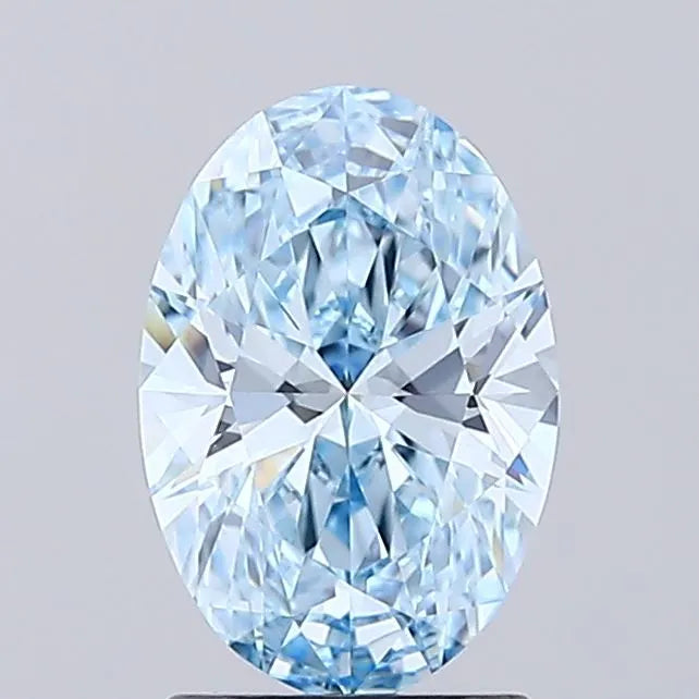 1.51ct Oval Lab Grown Diamond (Colour Fancy Vivid Blue, Clarity IF, IGI Certified)