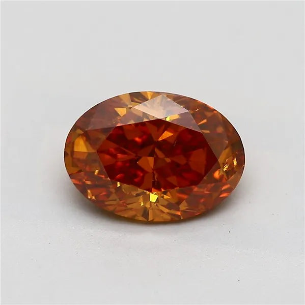 1.70ct Oval Natural Diamond (Colour Fancy Deep Orange, Clarity I1, GIA Certified)