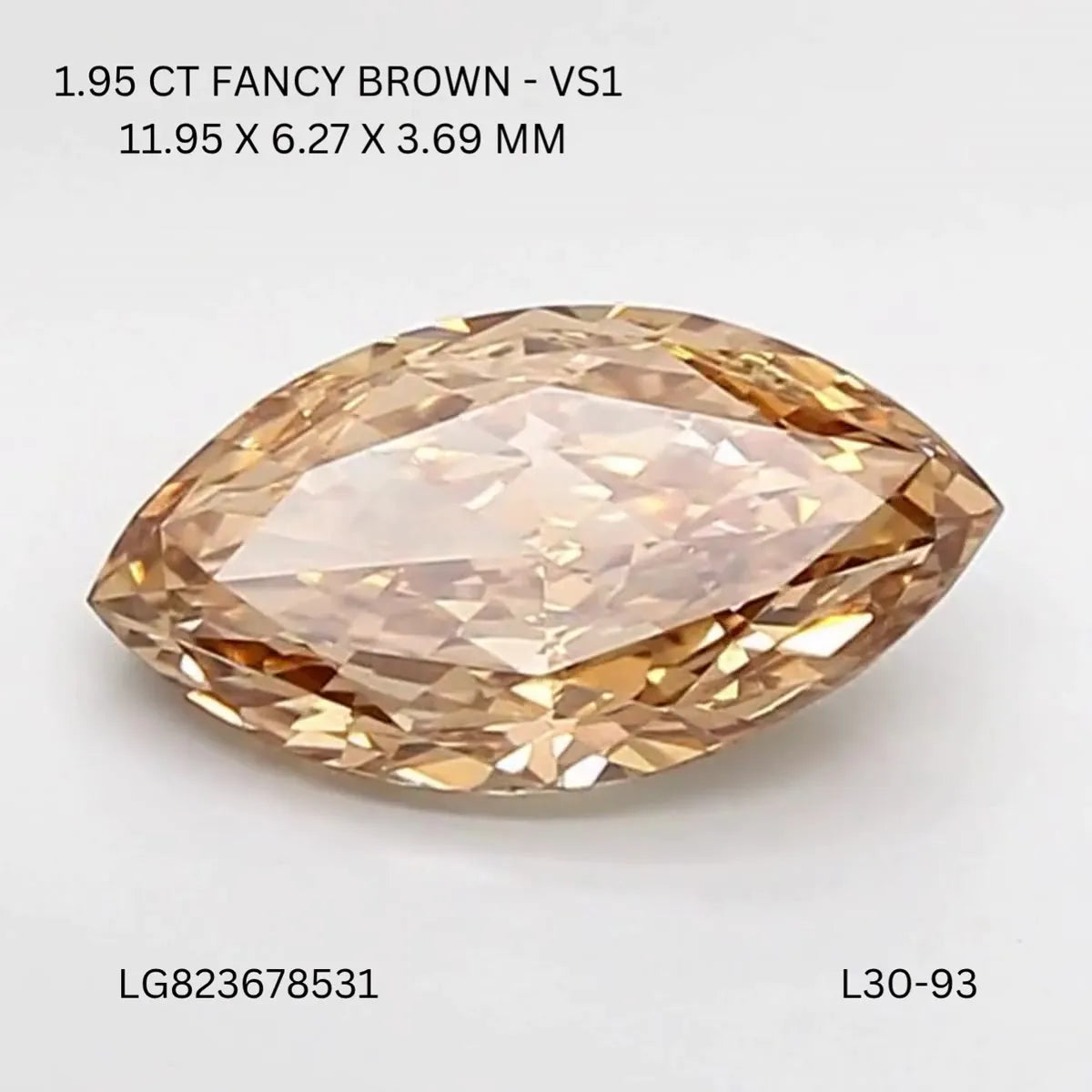 1.95ct Marquise Lab Grown Diamond (Colour Fancy Brown, Clarity VS1, IGI Certified)