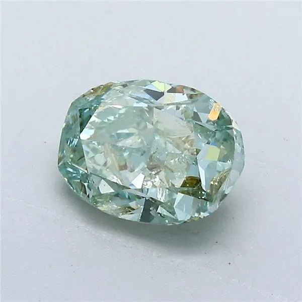 1.99ct Oval Natural Diamond (Colour Fancy Intense Blueish Green, Clarity I1, GIA Certified)