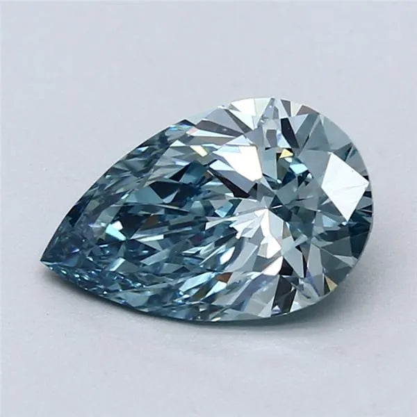 Diamant de laboratoire en forme de poire de 1,56 ct (Fancy Vivid Blue, pureté VVS2, IGI)