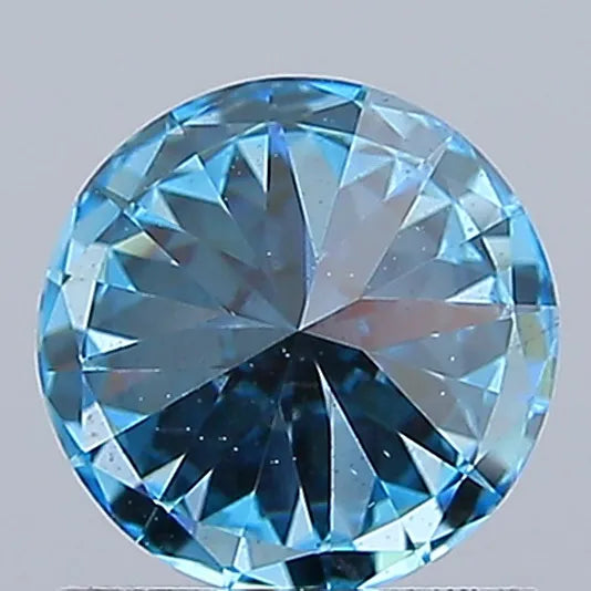 Diamant rond de 1,00 ct cultivé en laboratoire (couleur bleu vif fantaisie, pureté SI1, taille EX, certifié IGI)