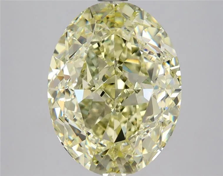 Diamant naturel ovale de 4,02 ct (couleur jaune clair fantaisie, pureté VVS2, certifié GIA)