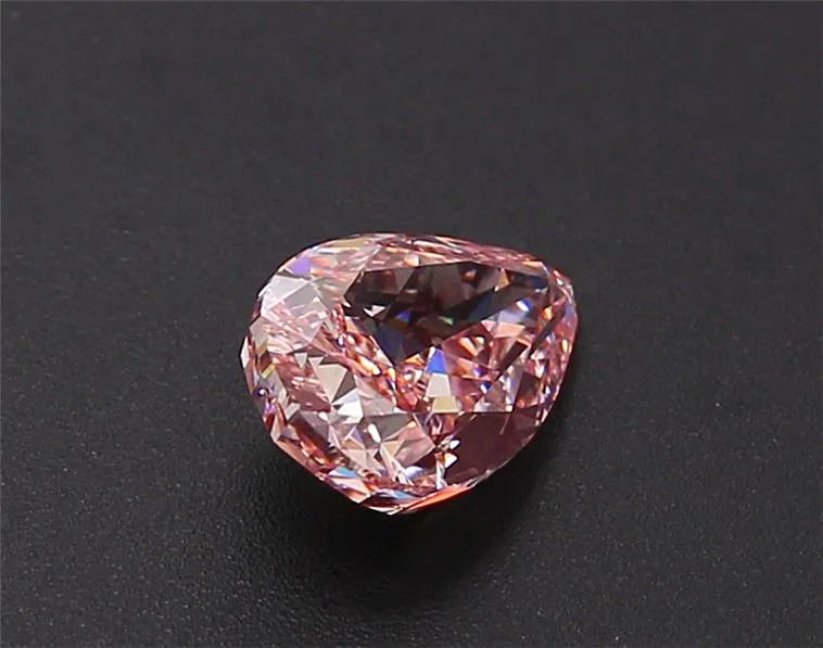 Diamant de laboratoire de 1,08 ct en forme de poire (couleur rose intense fantaisie, pureté VS2, certifié IGI)