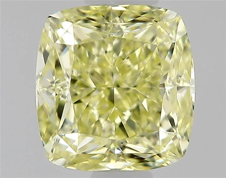 Diamant naturel modifié coussin de 0,38 ct (couleur Fancy Light None Yellow, pureté IF, taille EX, certifié GIA)